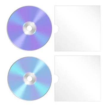 Cd, dvd isolated vector icon. Compact disc realistic set Stock Illustration