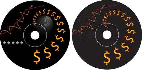 Cd - dvd label design template Stock Illustration