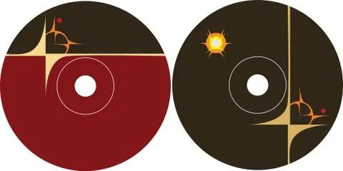 Cd - dvd label design template Stock Illustration