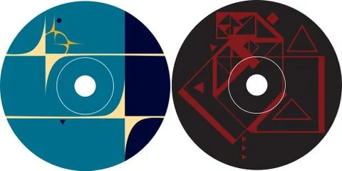 Cd - dvd label design template Stock Illustration