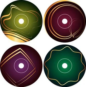 Cd - dvd label design template Stock Illustration