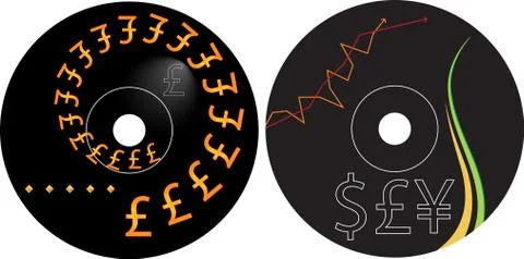 Cd - dvd label design template Stock Illustration