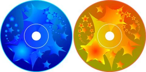 Cd - dvd label design template Stock Illustration