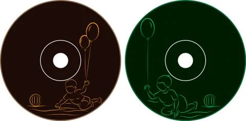 Cd - dvd label design template Stock Illustration