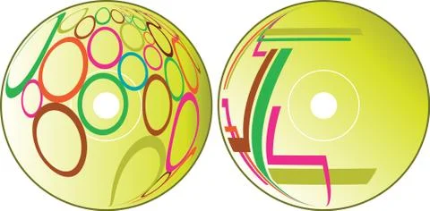 Cd - dvd label design template Stock Illustration