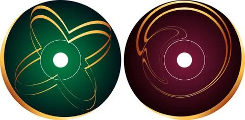 Cd - dvd label design template Stock Illustration