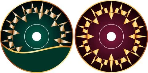 Cd - dvd label design template Stock Illustration