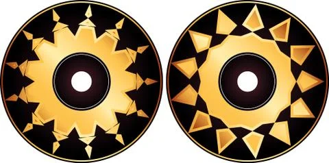 Cd - dvd label design template Stock Illustration