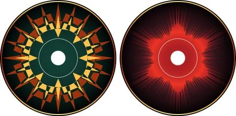 Cd - dvd label design template Stock Illustration