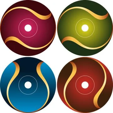 Cd - dvd label design template Stock Illustration