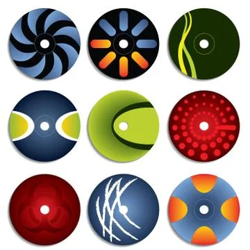 Cd &amp; dvd label designs Stock Illustration