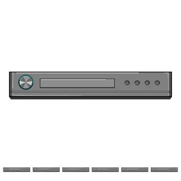 Cd dvd player cartoon vector graphic Stock Illustration