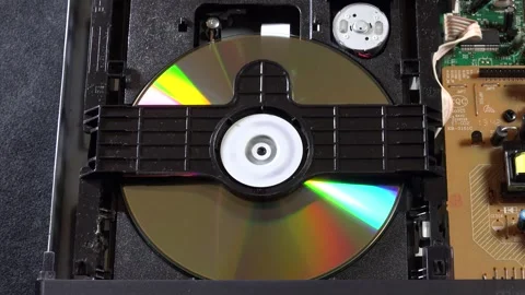 CD-DVD player, view of the mechanics in operation, with various orientations Stock Footage 292515224