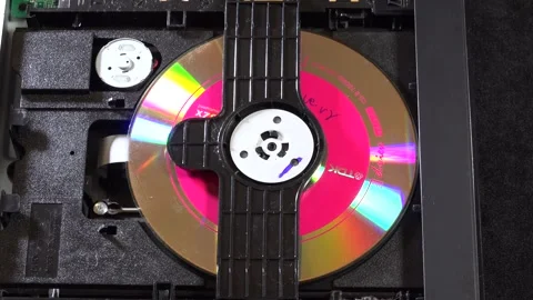 CD-DVD player, view of the mechanics in operation, with various orientations Stock-Footage 292517464