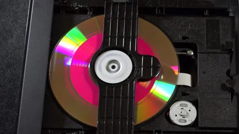 CD-DVD player, view of the mechanics in operation, with various orientations Stock Footage 292517909