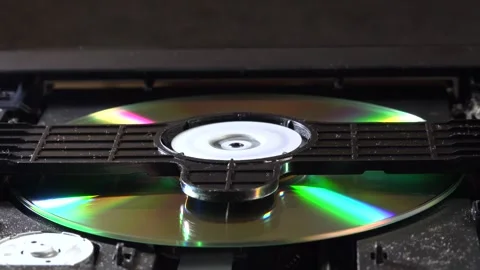 CD-DVD player, view of the mechanics in operation, with various orientations Stock Footage 292520159
