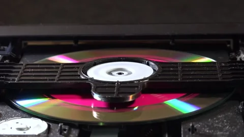 CD-DVD player, view of the mechanics in operation, with various orientations Stock Footage 292520280
