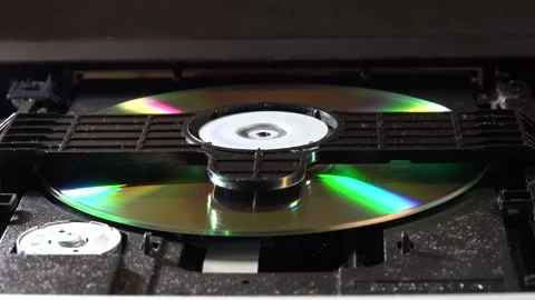 CD-DVD player, view of the mechanics in operation, with various orientations Stock Footage 292520336