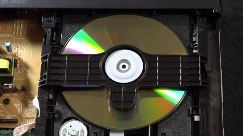 CD-DVD player, view of the mechanics in operation, with various orientations Stock Footage 292520666