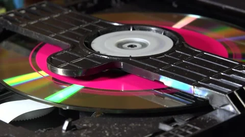 CD-DVD player, view of the mechanics in operation, with various orientations Stock Footage 292521120