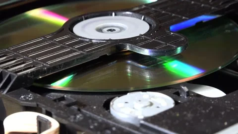 CD-DVD player, view of the mechanics in operation, with various orientations Stock Footage 292521356