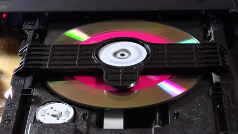 CD-DVD player, view of the mechanics in operation, with various orientations Stock Footage 292521594