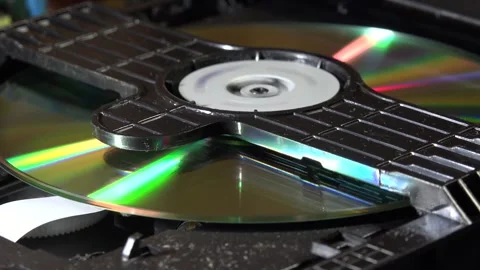 CD-DVD player, view of the mechanics in operation, with various orientations Stock Footage 292521707
