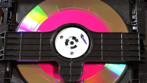 CD-DVD player, view of the mechanics in operation, with various orientations Stock Footage 292521996