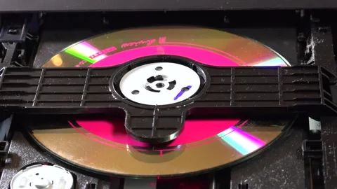 CD-DVD player, view of the mechanics in operation, with various orientations Stock Footage 292522036