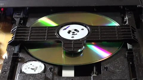 CD-DVD player, view of the mechanics in operation, with various orientations Stock Footage 292522073