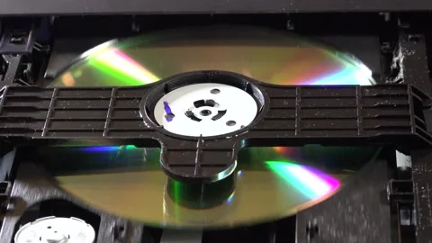 CD-DVD player, view of the mechanics in operation, with various orientations Stock Footage 292522126