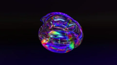 CD DVD spins on a black background and turns into an inflatable donut-shaped Video stock 251539376