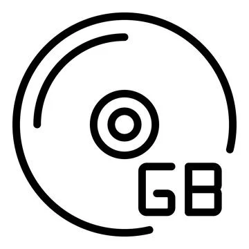Cd gigabyte icon outline vector. Code storage 스톡 일러스트