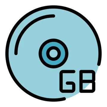 Cd gigabyte icon vector flat Stock Illustration