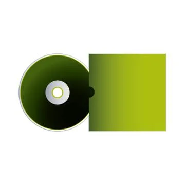 Cd green with packaging of envelopes for branding Stock Illustration