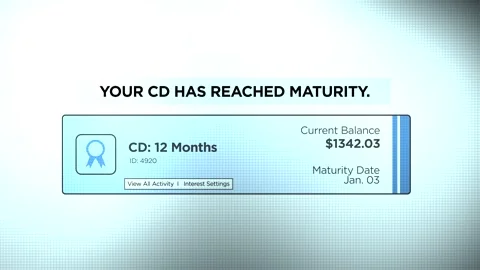 A CD has Reached Maturity in a Bank Account Stock Footage 319598612