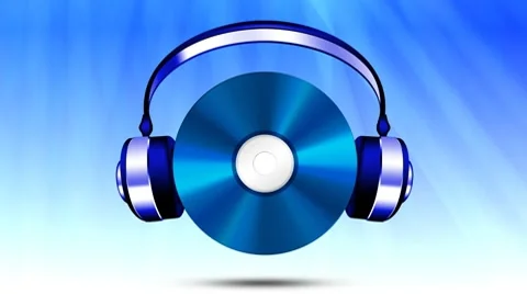 Cd with headphones Stock Footage 7754109