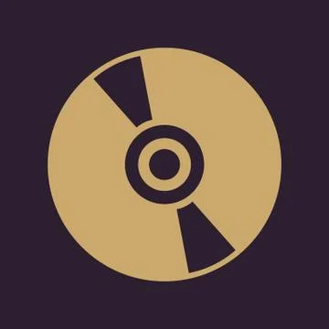 The cd icon. Compact disk symbol. Flat Stock Illustration