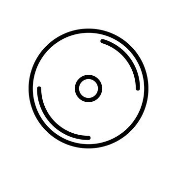 CD icon line isolated on white background. Black flat thin icon on modern o.. イラスト素材