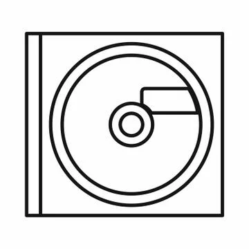 CD icon, outline style Illustrazione stock