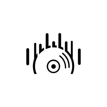 Cd icon vector, Flat design style, Emblem design on white background Stock Illustration