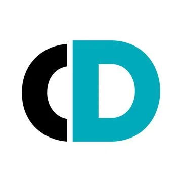 CD initial geometric company logo and vector icon Stock Illustration