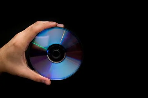 CD isolated on black Foto stock