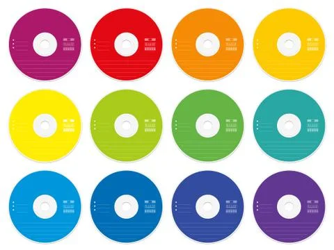 CD Labels Colored Template Stock Illustration