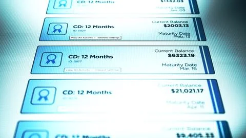 A CD Ladder on Generic Banking Software - Ominous Lighting 10 Stock Photos