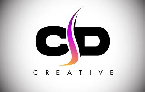 CD Letter Logo Design with Creative Shoosh and Modern Look Stock-Illustration