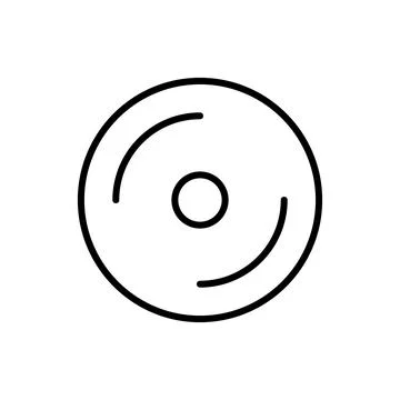 CD line vector icon on white background Illustrazione stock