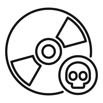 Cd malware icon outline vector. Virus error Stock Illustration