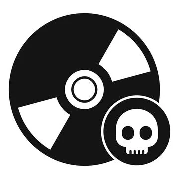 Cd malware icon simple vector. Virus error Illustrazione stock