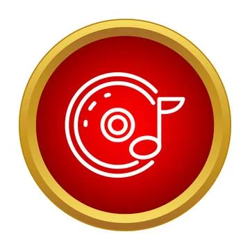 Cd music disc with a musical note icon Stock Illustration